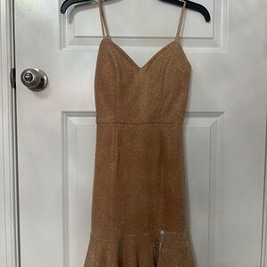 Gold mini dress